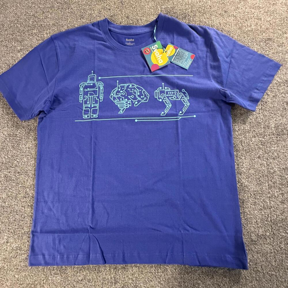 Svaha Mens Artificial Intelligence Robot Brain Cotton T-Shirt Purple L #842‎
